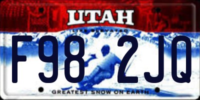 UT license plate F982JQ
