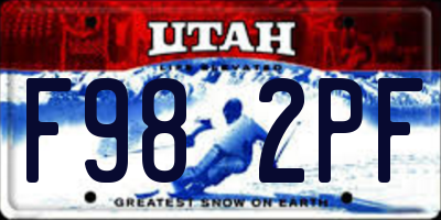UT license plate F982PF