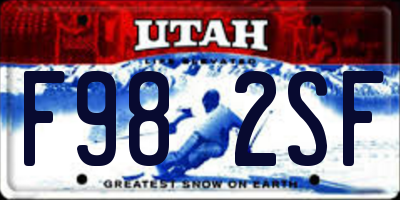 UT license plate F982SF