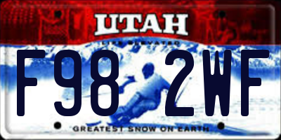 UT license plate F982WF