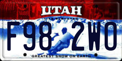 UT license plate F982WO