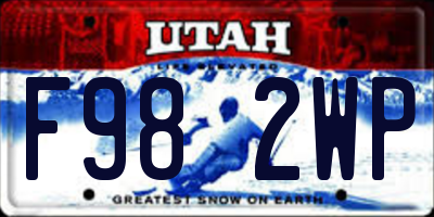 UT license plate F982WP