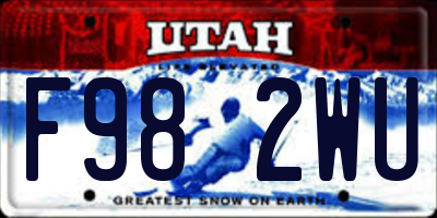 UT license plate F982WU