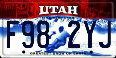 UT license plate F982YJ