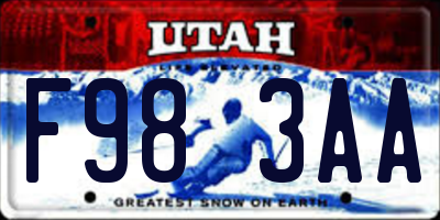 UT license plate F983AA