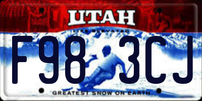 UT license plate F983CJ