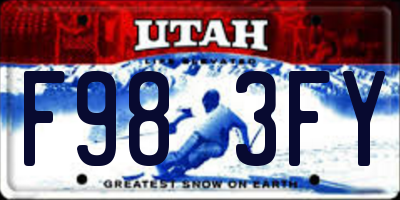UT license plate F983FY