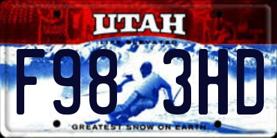 UT license plate F983HD
