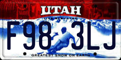 UT license plate F983LJ