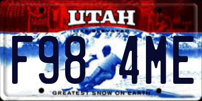 UT license plate F984ME