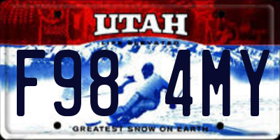 UT license plate F984MY