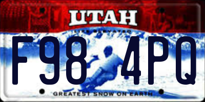 UT license plate F984PQ