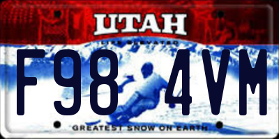UT license plate F984VM