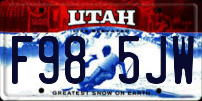 UT license plate F985JW