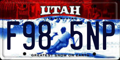 UT license plate F985NP