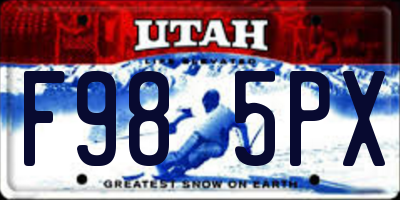 UT license plate F985PX