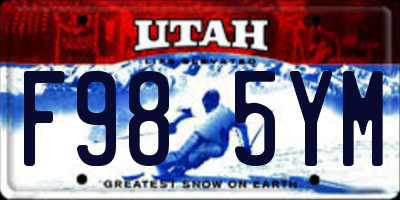 UT license plate F985YM