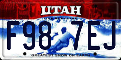 UT license plate F987EJ