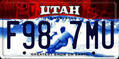 UT license plate F987MU