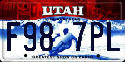 UT license plate F987PL
