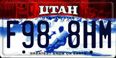 UT license plate F988HM