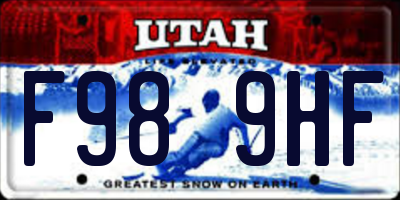 UT license plate F989HF