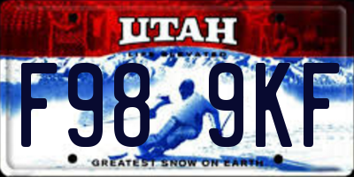UT license plate F989KF