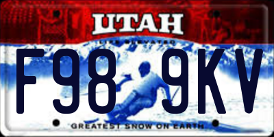 UT license plate F989KV