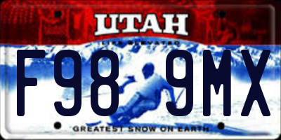 UT license plate F989MX