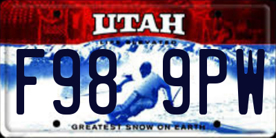 UT license plate F989PW