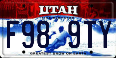 UT license plate F989TY