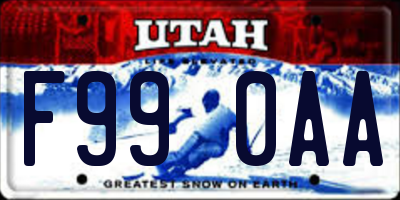 UT license plate F990AA