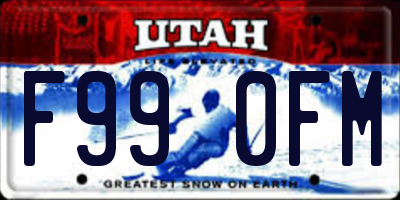 UT license plate F990FM
