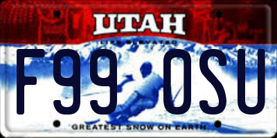 UT license plate F990SU