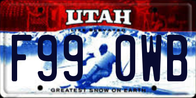 UT license plate F990WB