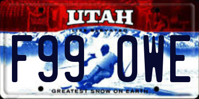 UT license plate F990WE
