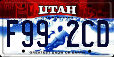 UT license plate F992CD