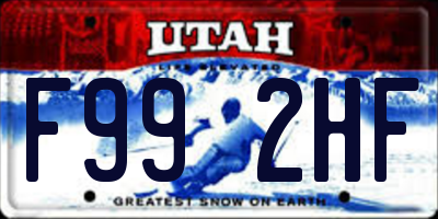 UT license plate F992HF