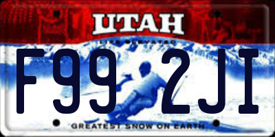 UT license plate F992JI