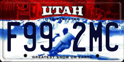 UT license plate F992MC
