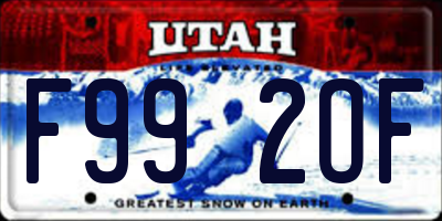 UT license plate F992OF