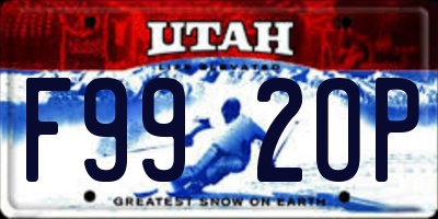 UT license plate F992OP