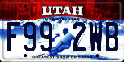 UT license plate F992WB