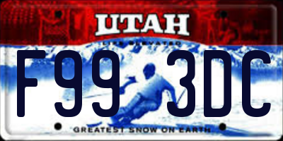UT license plate F993DC