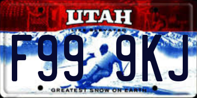 UT license plate F999KJ