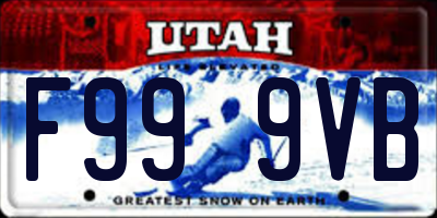 UT license plate F999VB