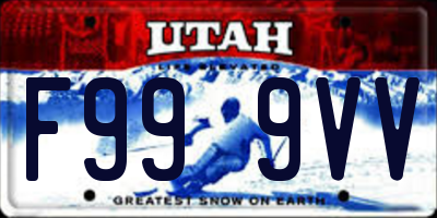 UT license plate F999VV