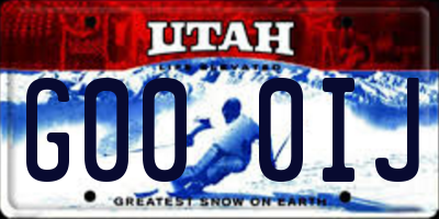 UT license plate G000IJ