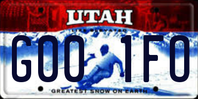 UT license plate G001FO