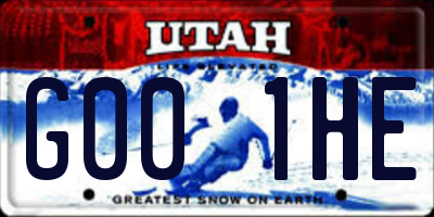 UT license plate G001HE